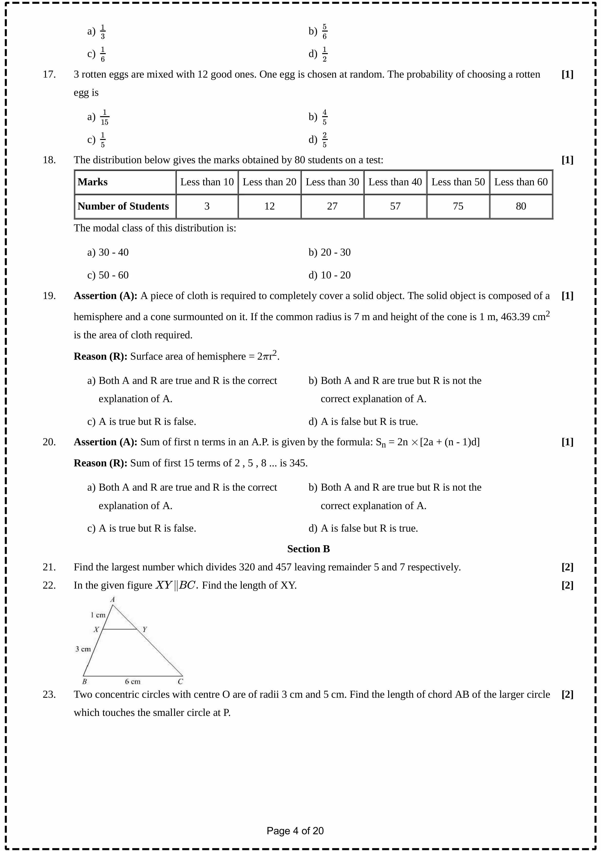 CBSE 10th Maths Previous Year Question Paper PDFs With Solutions 2024 